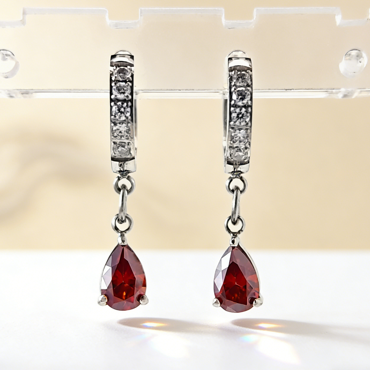 0.5 Carat Stylish Micro Inlay Drop-Shaped Moissanite Earrings